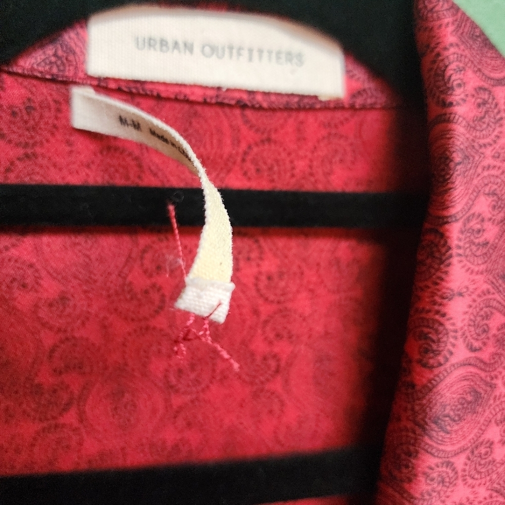Urban Outfitters Paisley Wrap Blouse | Tie Front | Red | Size M - Picture 2 of 5